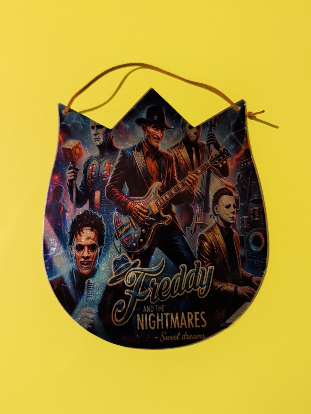 Freddy and the Nightmares Decorative Hanging Sign - Black & Blue